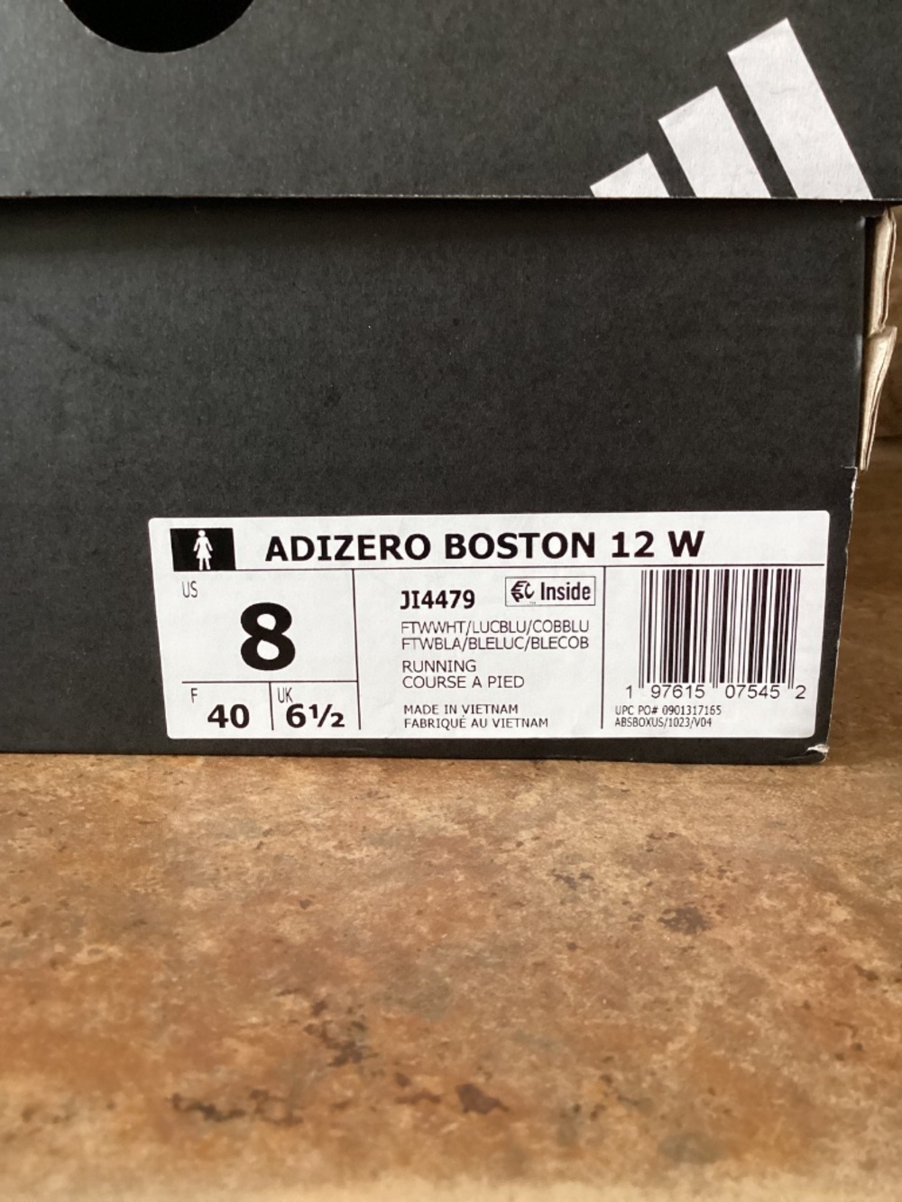 Adidas Adizero Boston Women 8 Cloud White Lucid Blue Cobalt Blue JI4479 NIB - Picture 6 of 9